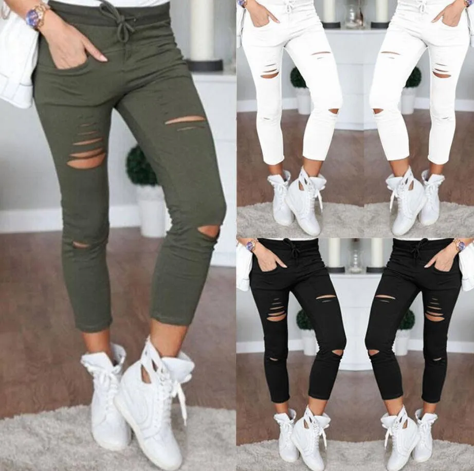 Women's Skinny Stretch Ripped Jeans